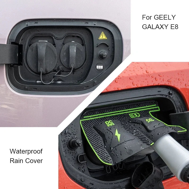 غطاء منفذ شحن سيارة الطاقة الجديدة المقاوم للماء غطاء مسدس الشحن للحماية من المطر لسيارات ROX 01 GEELY GALAXY L7 E5 EX5 E8 M9 GEOME STARRAY EM-i
