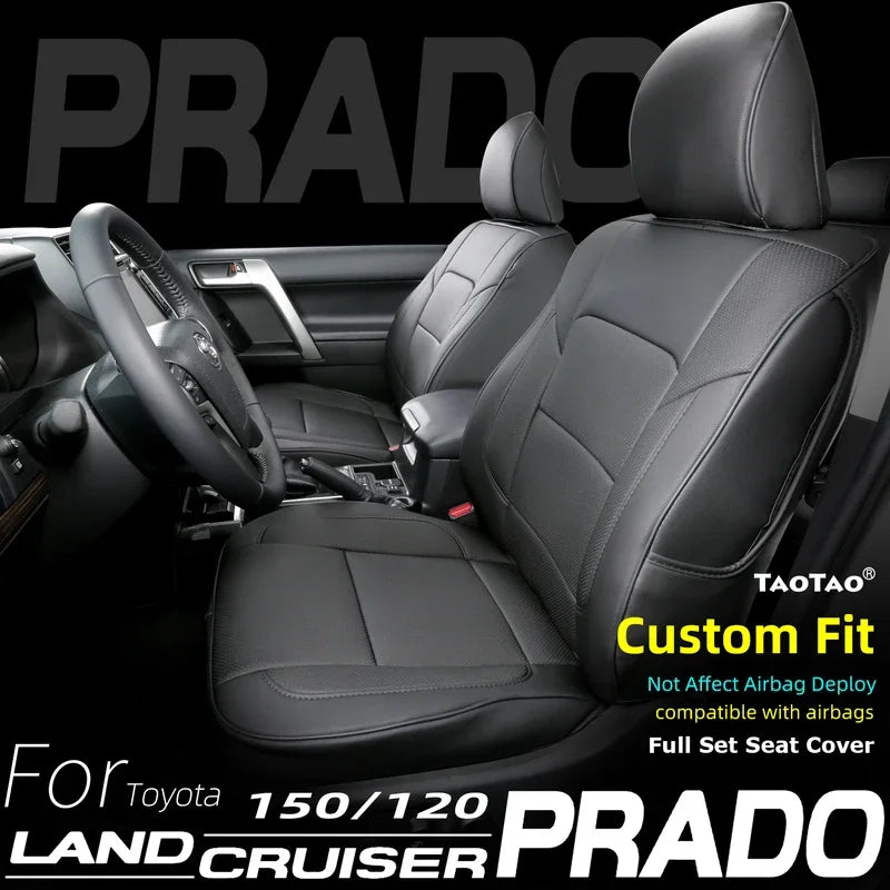 Custom Fit Land Cruiser Prado Car Seat Covers for Select Toyota Seat Cover 150 120 5 Seats Version  Full Set Leather