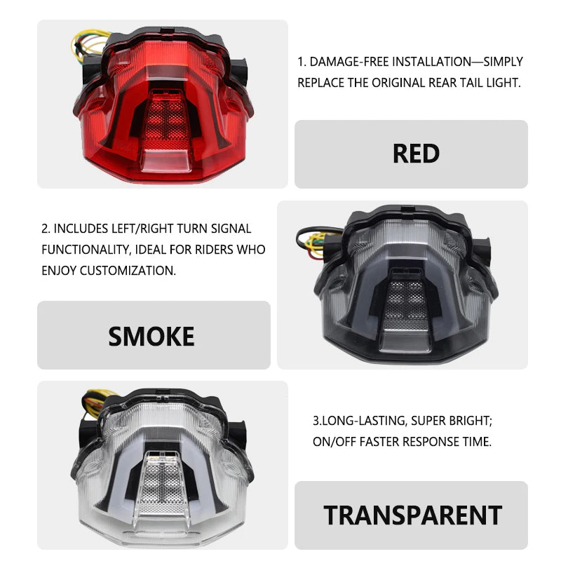 For Yamaha MT07 MT-07 MT 07 2025 Motorcycle LED Taillight Rear Brake Turn Signal Integrated Tail Light