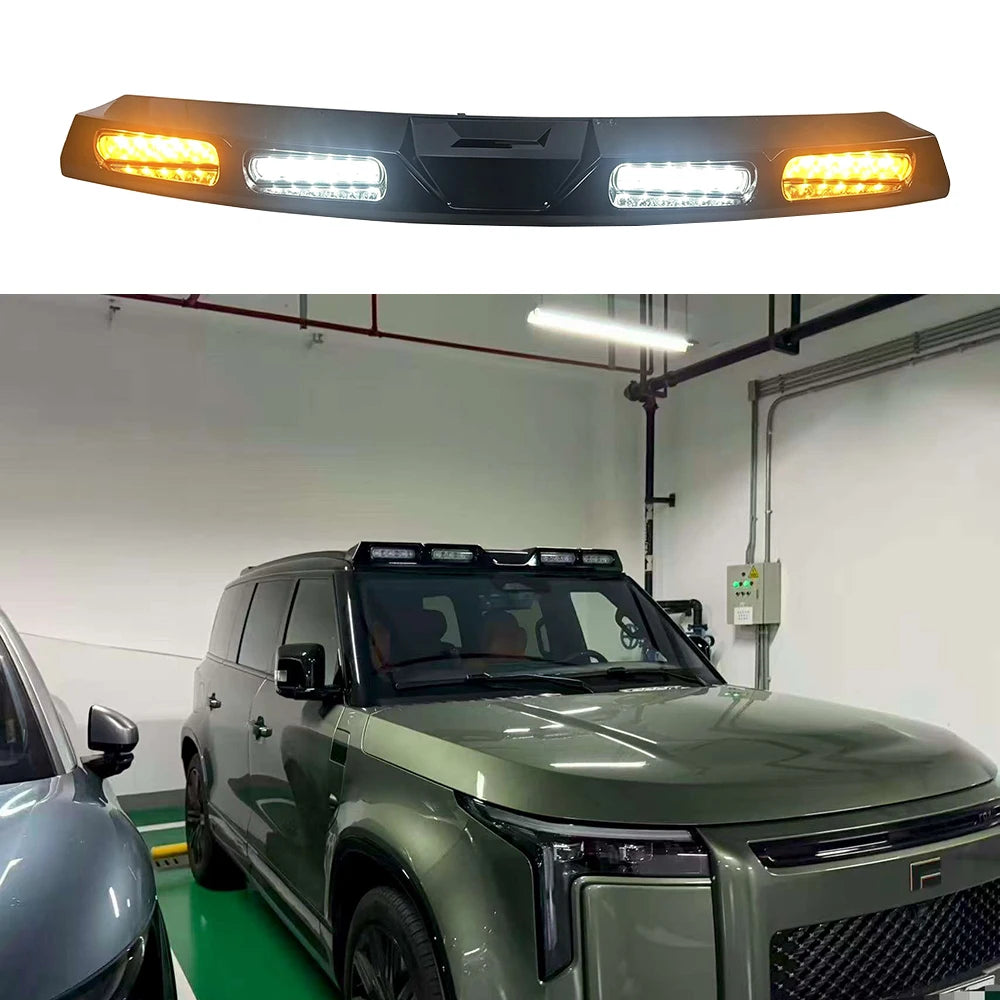 ABS Yellow And White Led Front Car Roof Light Fit for BAIC JISHI ROX 01 2024 -2026 Car Outdoor Off-road Spotlight Accessories