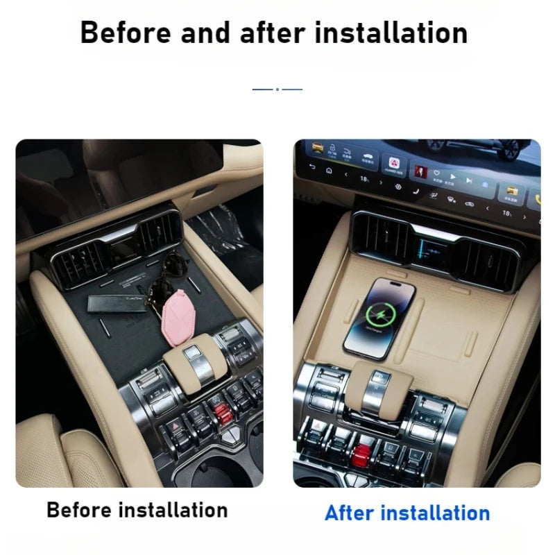 For BYD Equation Leopard 8 Car Silicone Charging Pad Anti-Slip Mat Dustproof Wireless Charger Protective Accessories