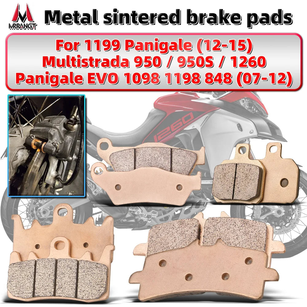 MRRANGT Motorcycle Metal Sintered Brake Pads Fit For Ducati Multistrada 950 S 1260 Panigale EVO 1098 1198 848 07-12 1199 12-15