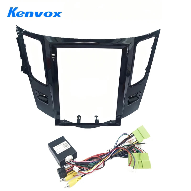 Kenvox 9.7" Tesla Vertical Screen Car Radio Fascia Frame for BYD E5 Dash Kit Install Panel wire harness Adapter