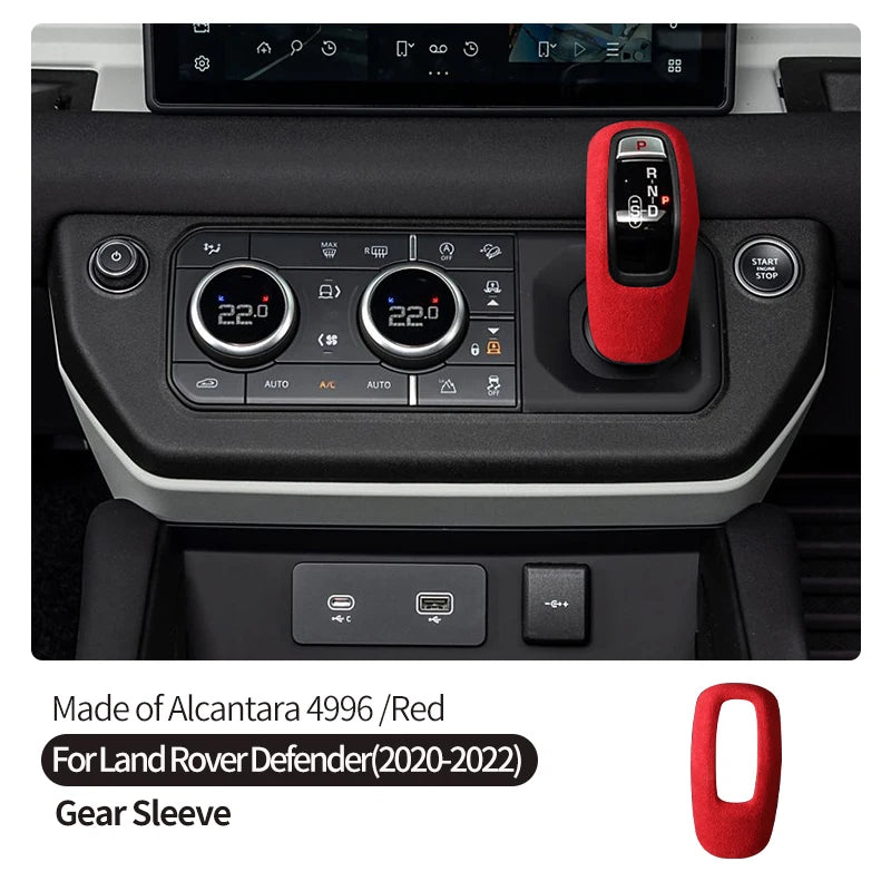 Made of Alcantara Suede Interior Central Gear Lever Console Lid Sheath Shell Cover For Land Rover DEFENDER 2020-2022 Accessories
