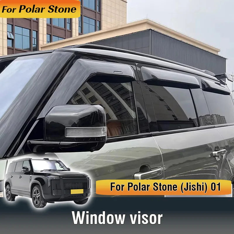 For ROX 01 Polar Stone (Jishi) 01 2023 2024 2025 2026 Car Window Visors Rain Shield trim light strip Exterior modification