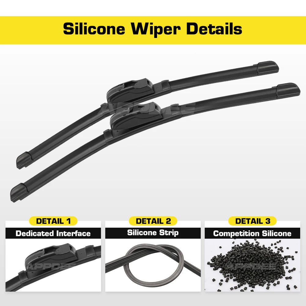 Silicone & rubber  Front Wiper Blades Set For Renault Master 3 Nissan NV400 Movano 2010 - 2023 Windshield Windscreen Window Brus