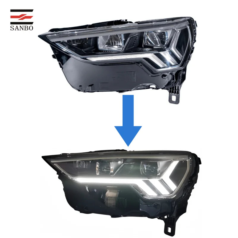 Factory Direct Sales LED Matrix Headlights For Audi Q3 19-23 Low & High Upgrading With Direct Plug-In Condition New