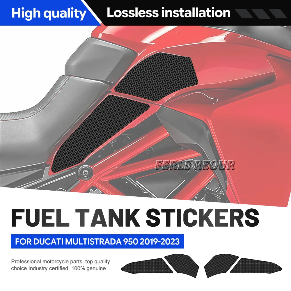 Fuel tank gaskets, rubberpads, scratch-resistant and shock-absorbing pads suitable for Ducati Panigale V4 1100 18-21.