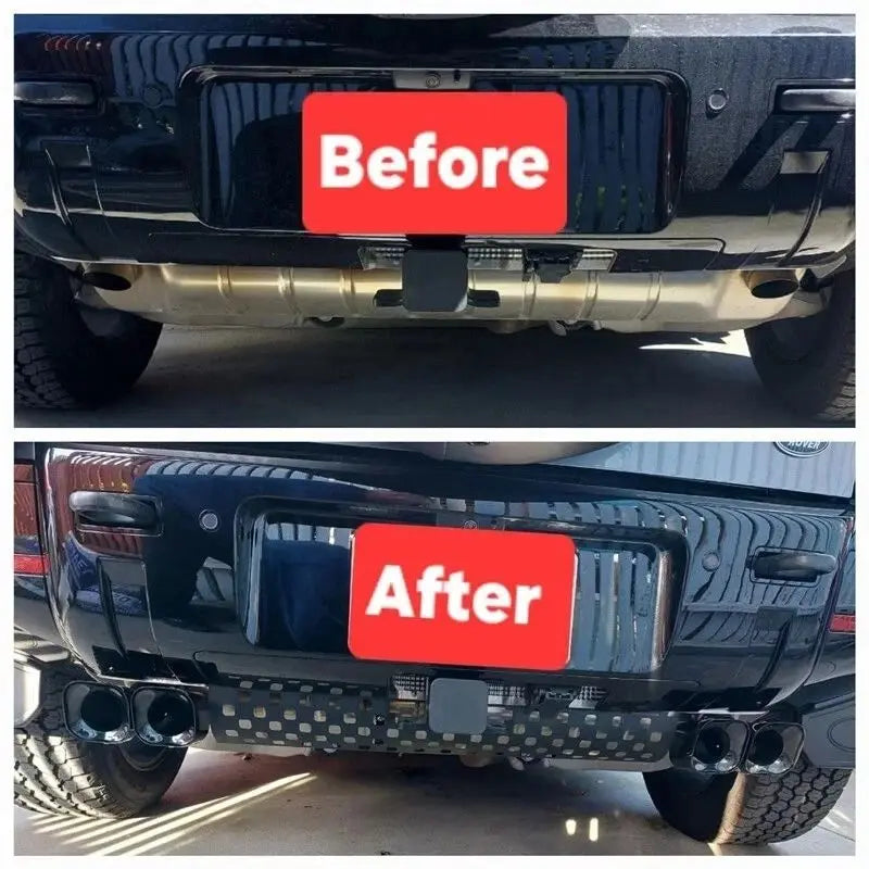 Black Exhaust Pipe Guard Rear Bumper Fits For Land Rover Defender 90 110 130 2020-2026 Direct Fit