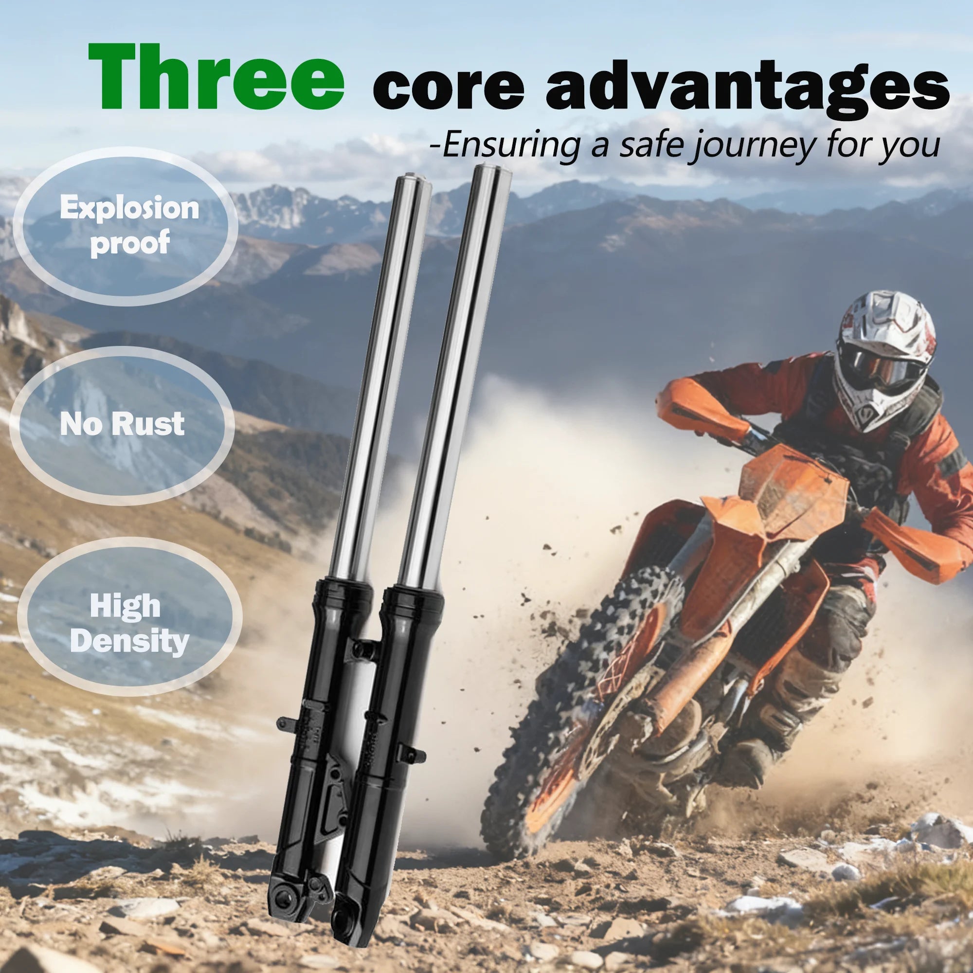 Front Fork Shock Absorber Suspension Damper Assembly Kit Fit For KAWASAKI NINJA 500 / SE 2024 2025 Motorcycle Parts