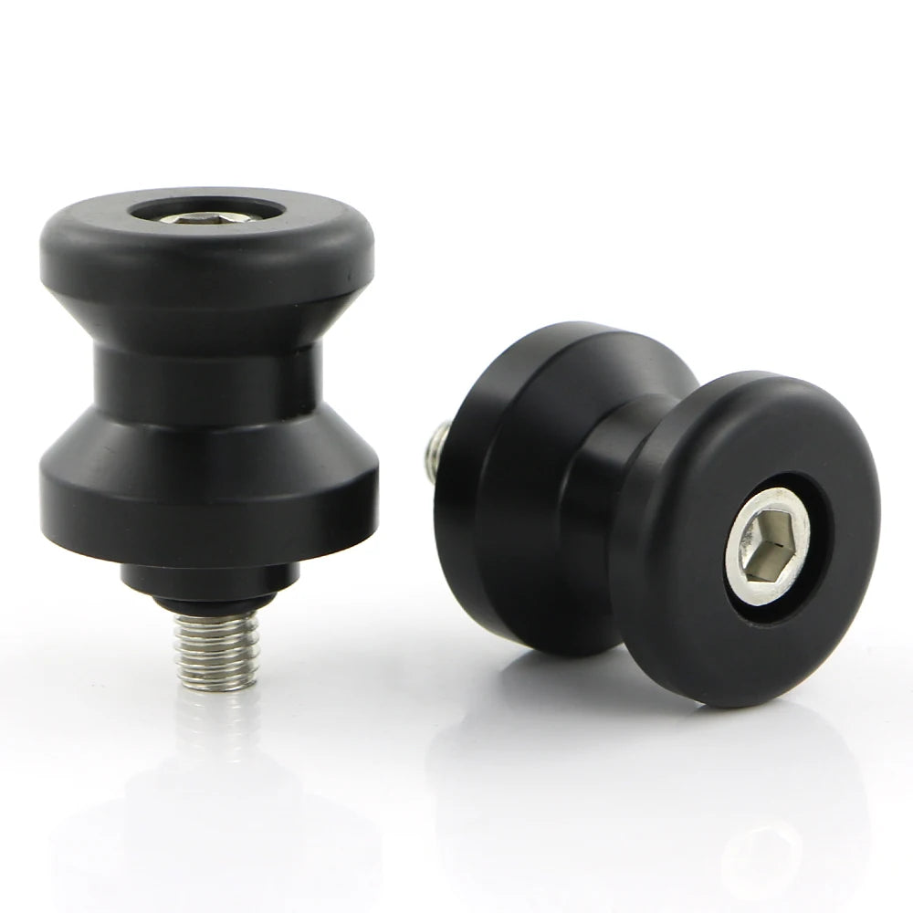 M6 M8 POM Swing Arm Spools Sliders Stand Bobbins Plastic 6mm 8mm Black For Honda Suzuki Yamaha BMW Ducati KTM Triumph Aprilia