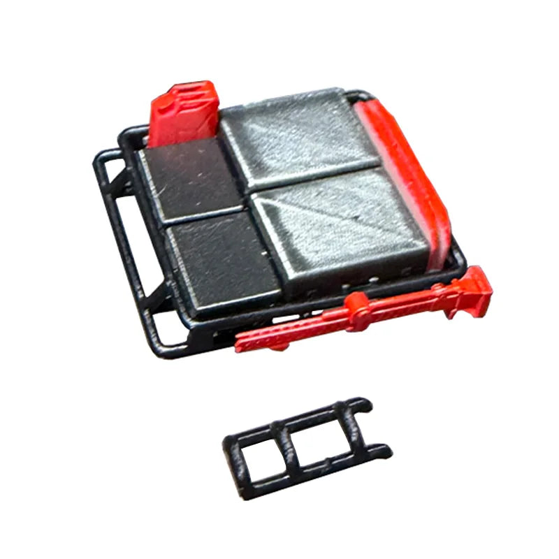 1Set Simulation Roof Rack Kit for 1/64 Scale Off-road Vehicle Model Miniature Recovery Board/High-Lift Jack/Fuel Tank DIY Parts