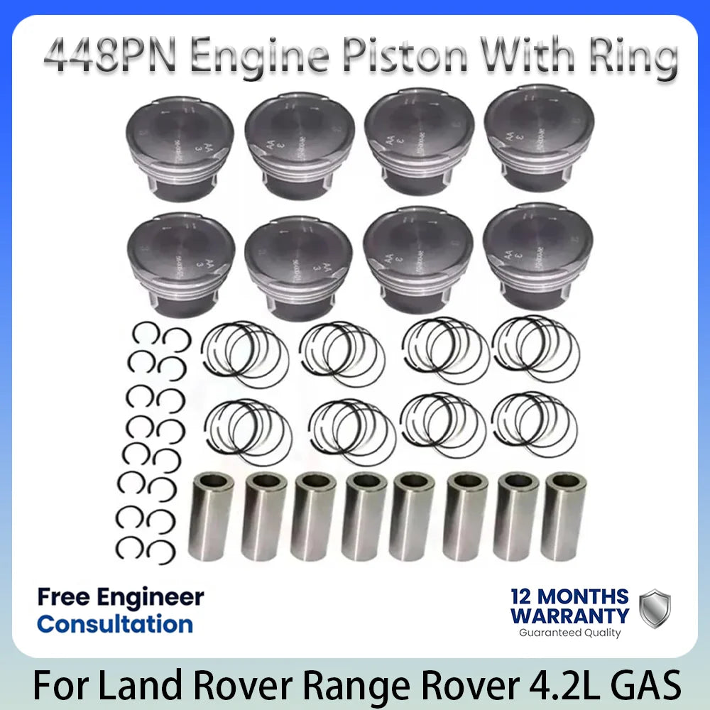 مجموعة المكبس والحلقات الأصلية 4743588 لمحرك لاند روڤر 448PN 4.2 لتر 4.2L T V8 GAS قطع غيار بديلة لإصلاح المحرك 05-13