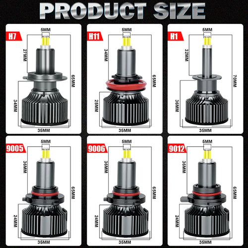 3D CSP For Lens H7 LED Car Light Canbus No Error H1 H8 H9 H11 9005 HB3 9006 HB4 9012 HIR2 Sockets 6000K White 12V Mini Auto Lamp