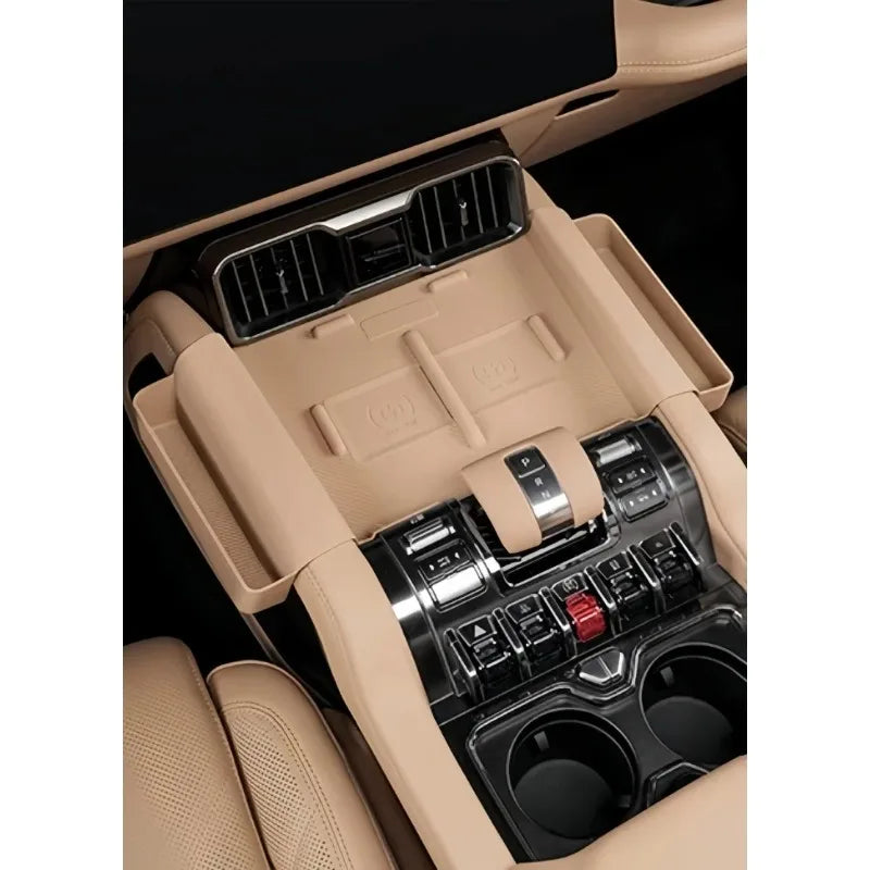 For BYD Leopard 8 Auto Wireless Charging Silicone Pad Modified Auto Center Control Anti-skid Pad Storage Box Upgrade Parts