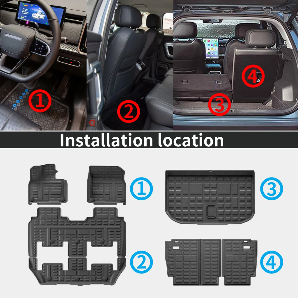 for ROX 01 / Polestone 01 2023 2024 2025 2026 Durable Weatherproof TPE Car Floor Mats & Trunk Pad, Non-Slip Easy Clean