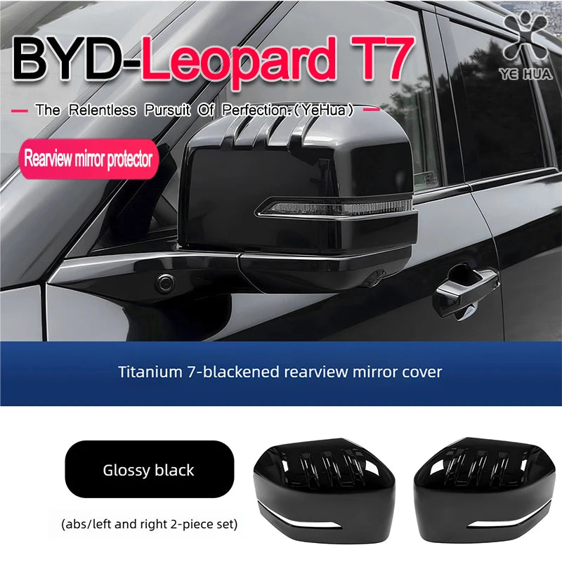 For BYD 2025-26 Formula Leopard 7 Rearview Mirror Protective Cover ABS Anti Scratch Collision Appearance Decorative Reverse Mirr