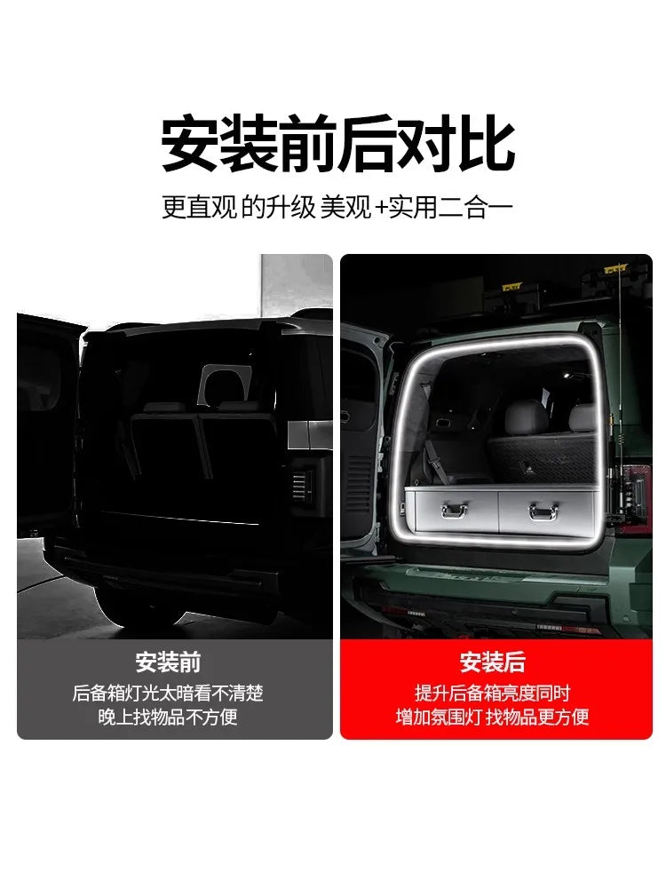 For BYD Formula Leopard 5 8 Denza B5 LED Rear Trunk Brighten LED Strip Modified Lighting Waterproof Light Car Atmosphere Lamp ﻿