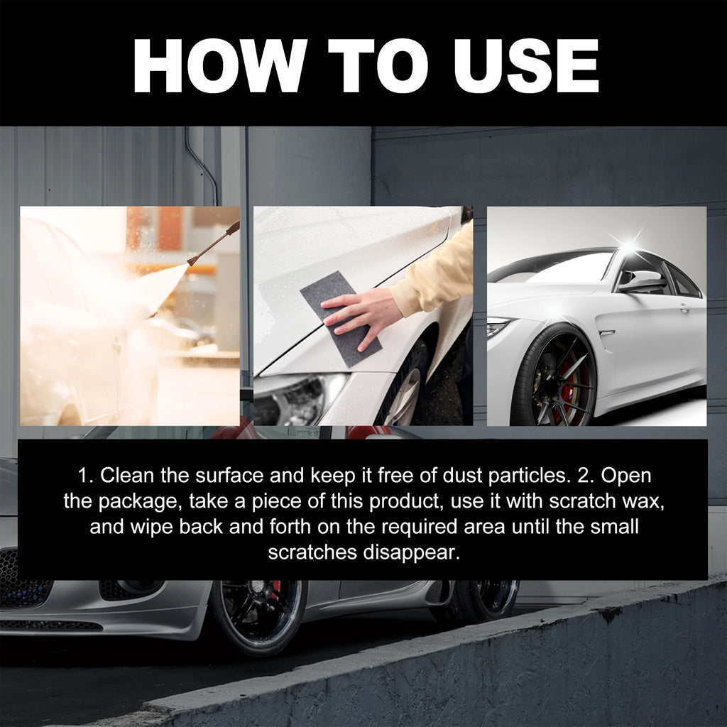 6PCS Nano Scratch Remover Cloth Car Paint Repair Polish Kit for Swirl Marks Light Scratches Removal Restores Shine Auto Care