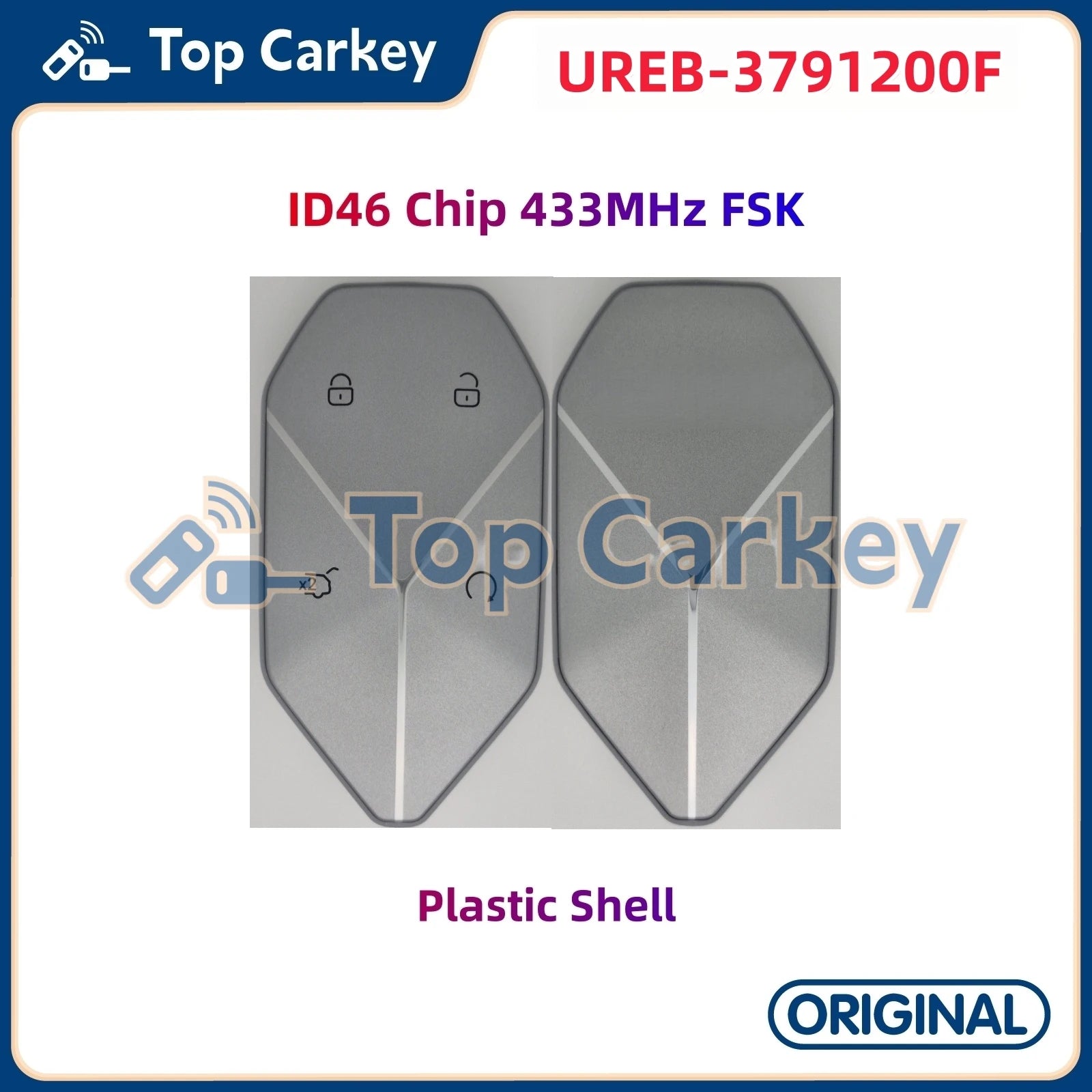 TopCarkey UREB-3791200F Original Smart Key ID46 ID4A Chip 433MHz for BYD Tai 3 Ti7 Denza B3 B5 B8 Leopard 5 8