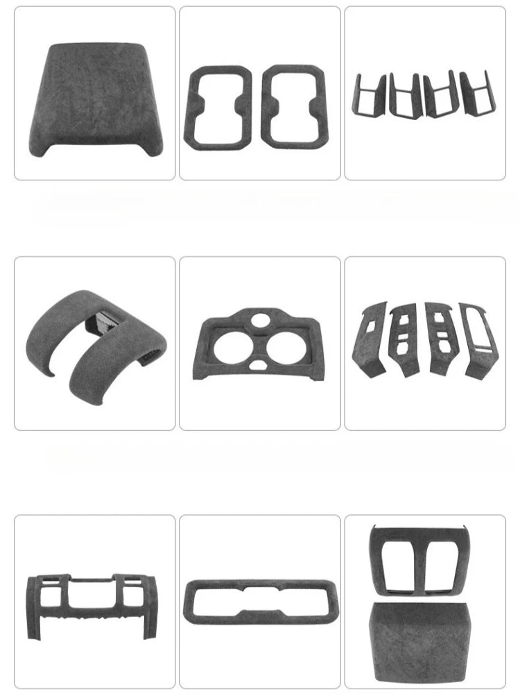 TOP SUEDE Overlays Interior Trims for BYD Formula Leopard 8 Door Panel, Central Control Shift Mat, Left and Right Air Vents