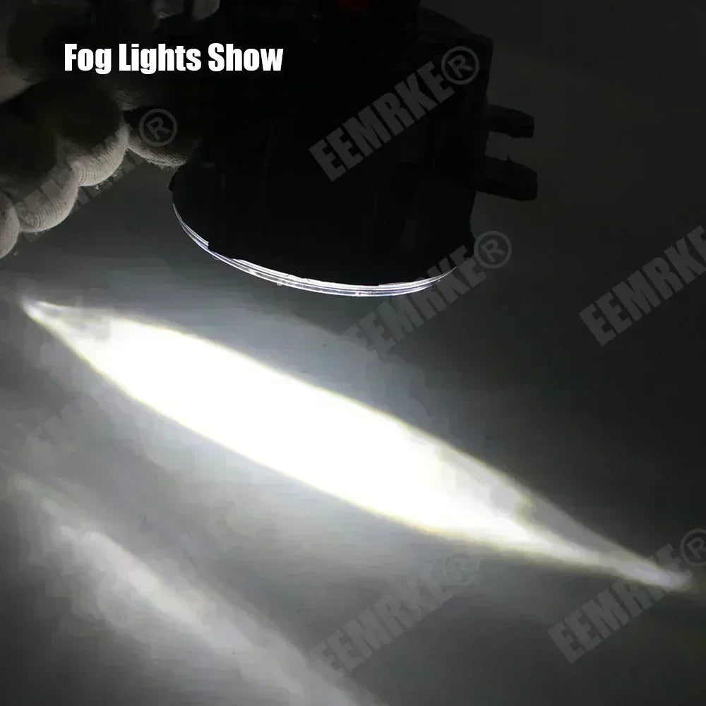 LED Car Fog Lights PTF Clear Lens + Angel Eyes Ring for Toyota Land Cruiser Prado J150 1st Facelift 2013/09 2014 2015 2016 2017