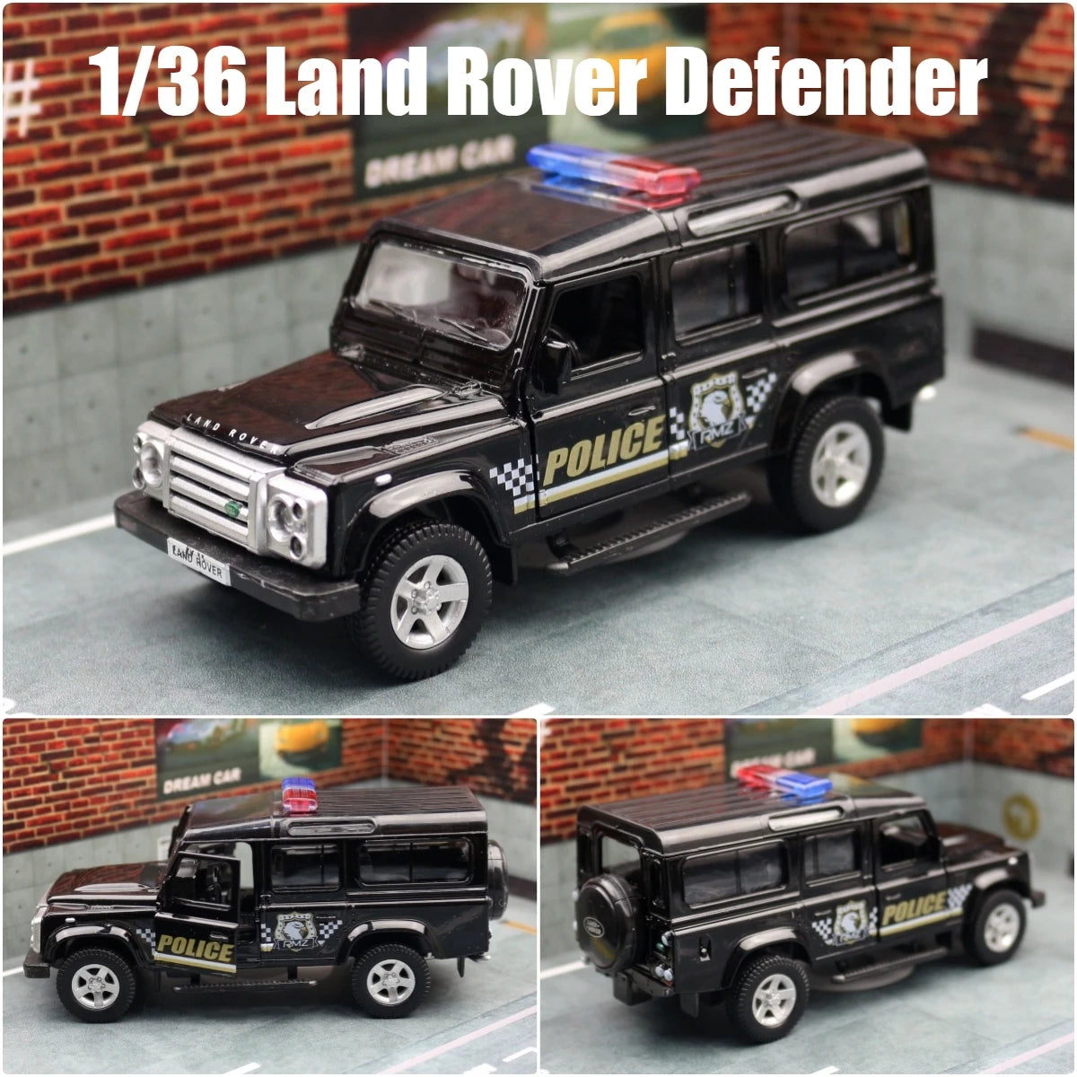 1/36 Land Rover Defender SUV Toy Car Model For Children RMZ City Diecast Miniature Sport Vehicle Pull Back Collection Gift Kid