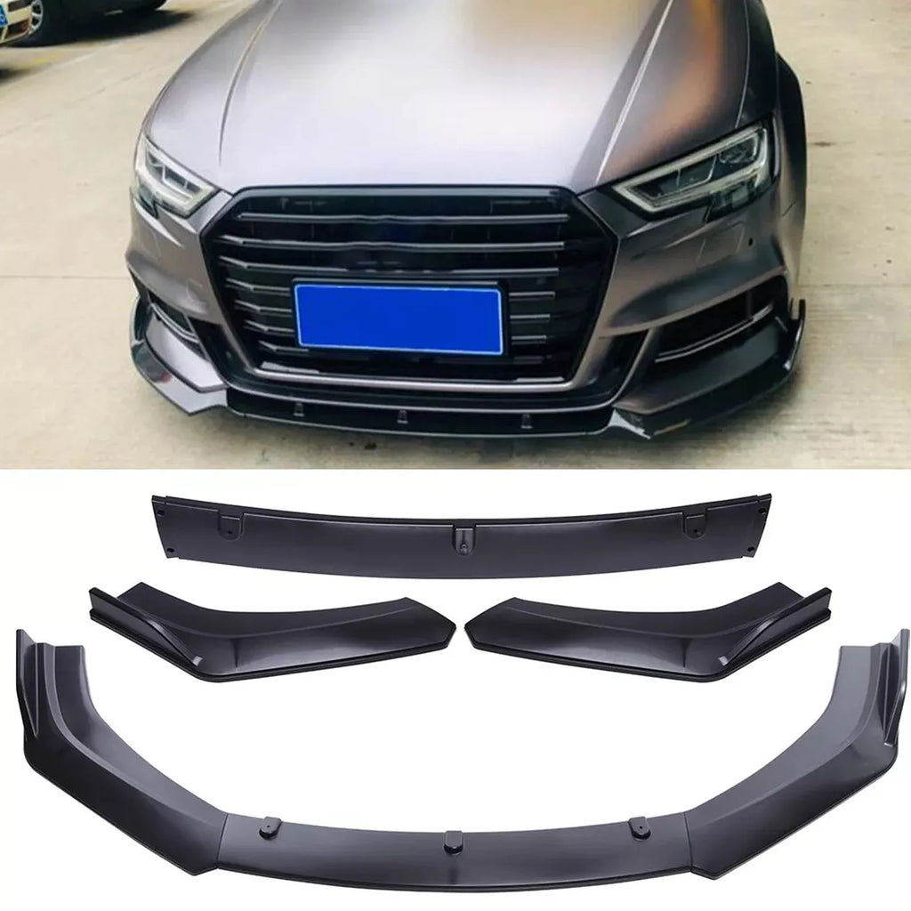For Audi A3 S3 RS3 Front Bumper Lip Splitter Spoiler Matte Black