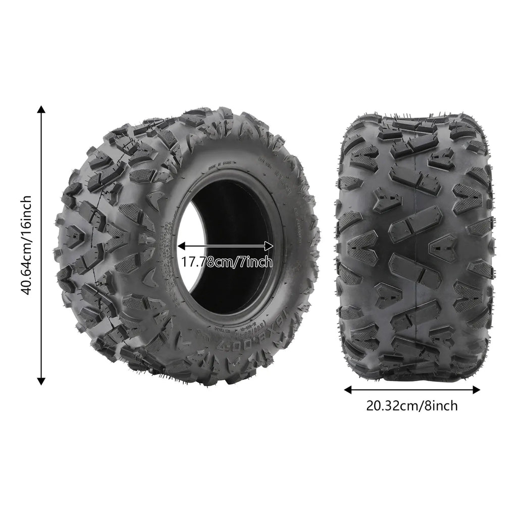 16x8-7 ATV Outer Tires Set for Small ATV Go Kart Mini Quad Bike Snowmobile Parts| 2pcs Tires Set