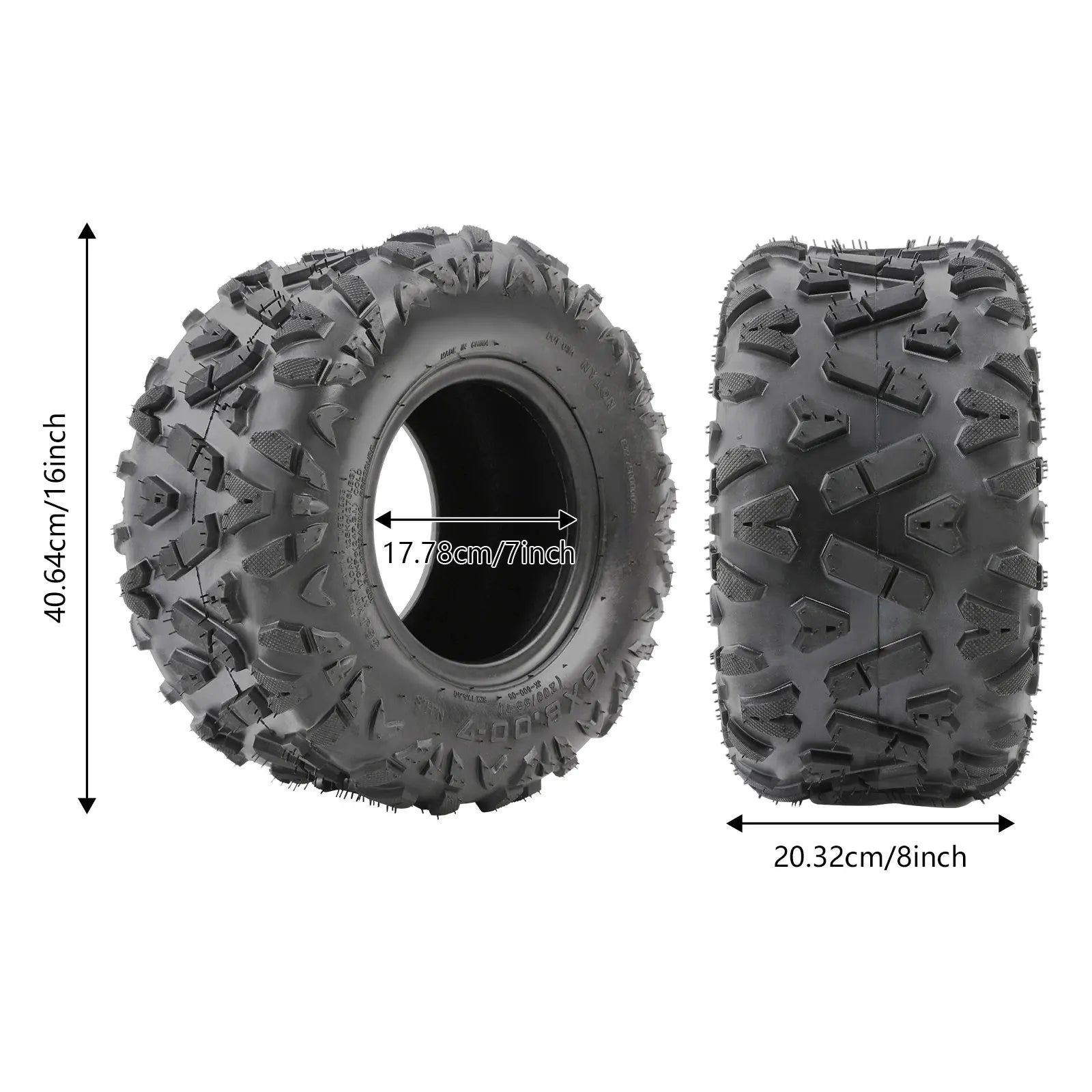 16x8-7 ATV Outer Tires Set for Small ATV Go Kart Mini Quad Bike Snowmobile Parts| 2pcs Tires Set