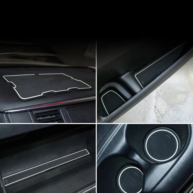 For Nissan Patrol Y62 Water Cup Storage Box Mat Non-Slip Interior Design Accessories Modification Protective Cleaning Pad 2020