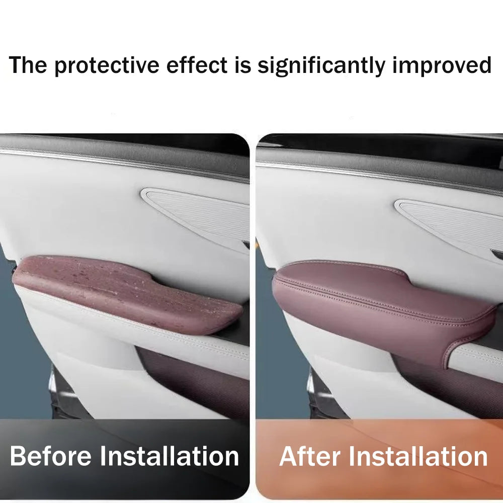 For BYD Seal U Sealion 6 Song Plus DM-i EV 2023~2025 2024 LHD Car Inner Door Handle Leather Protective Cover Interior Accessorie