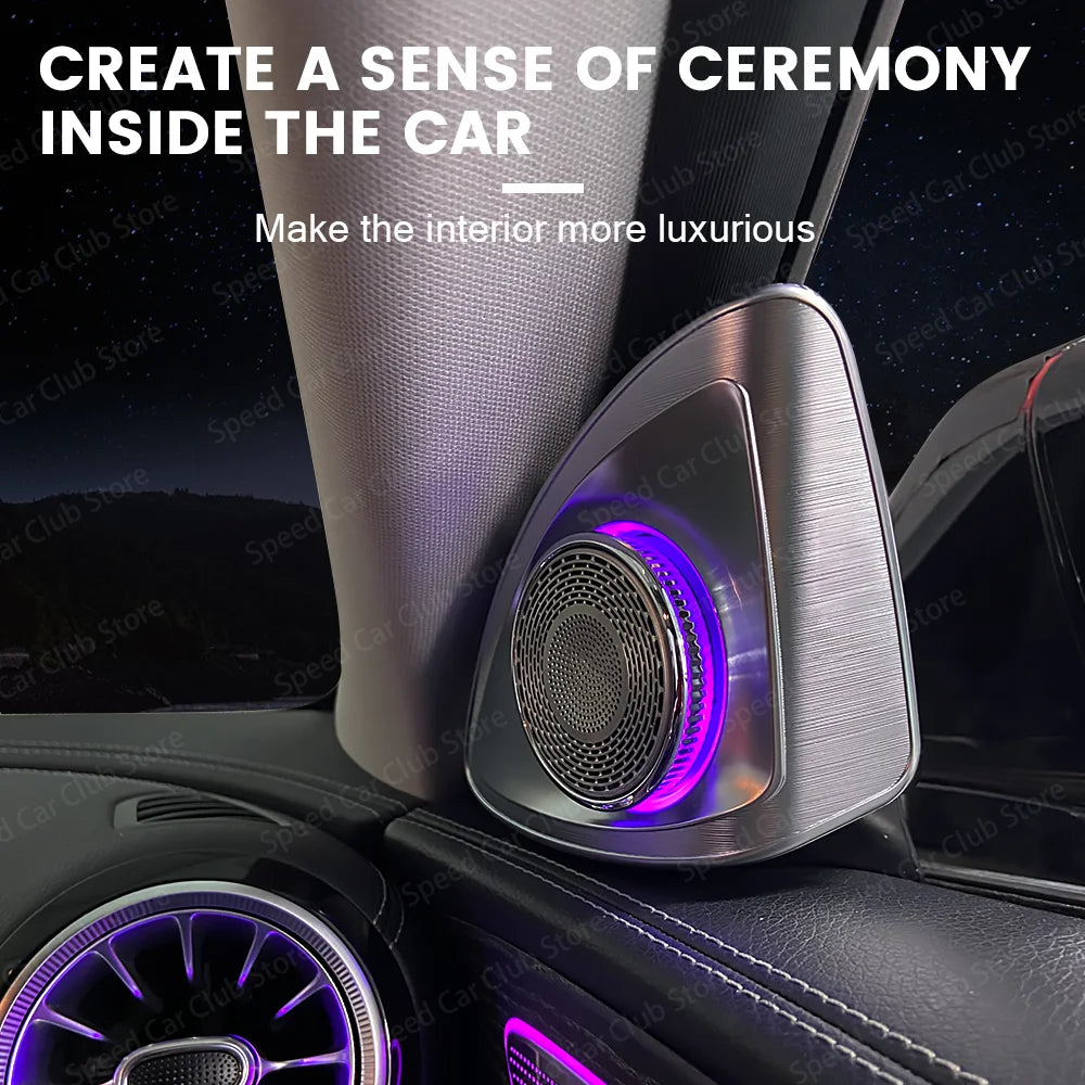 4D Rotating Tweeter 64 Color LED Ambient Lighting For Mercedes-Benz CLS-class W257 C257 Horn Speaker Decorative Light