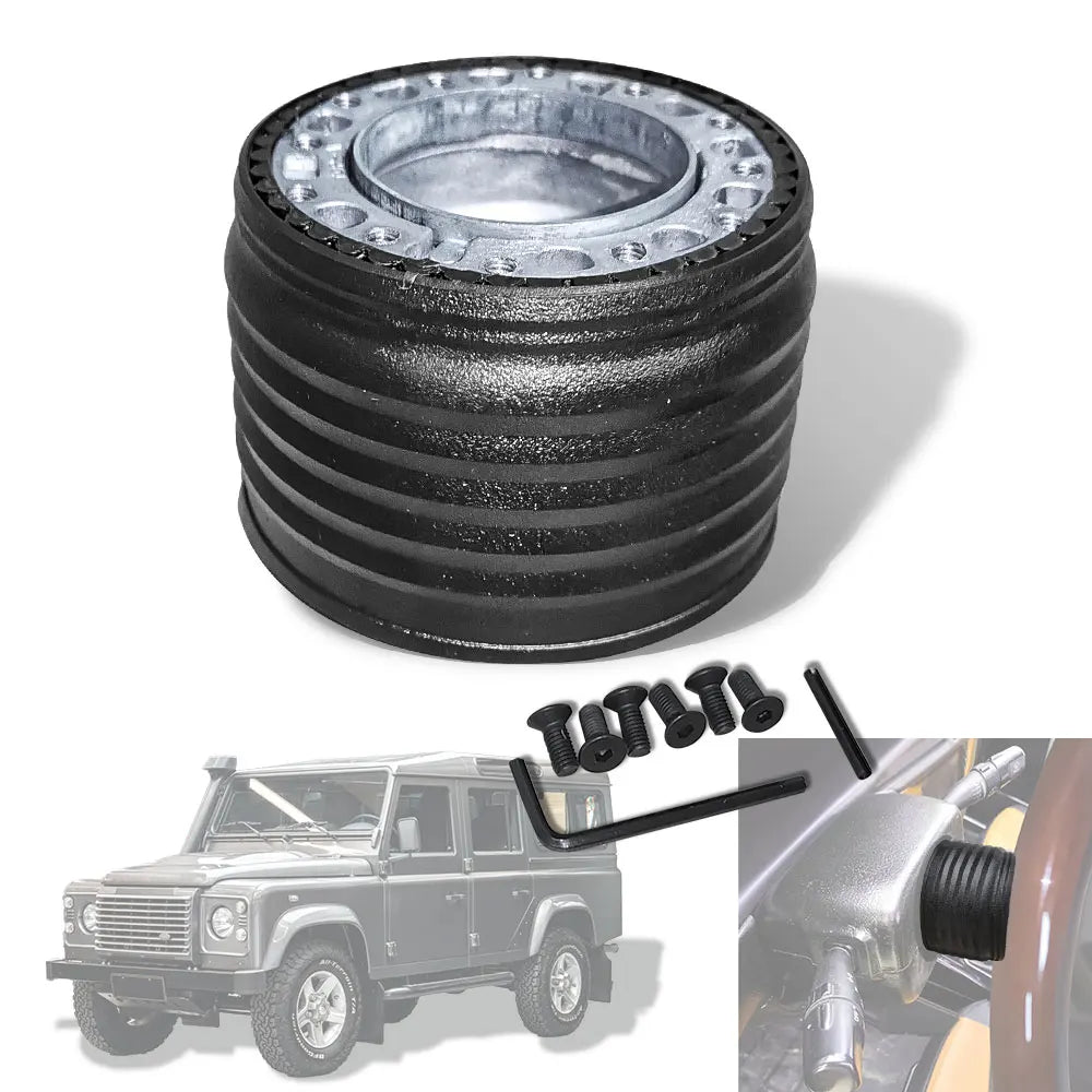 Aluminum Matte Black For Land Rover Defender 1990-2016 Steering Wheel hub Adapter Snap Boss Kit LR36