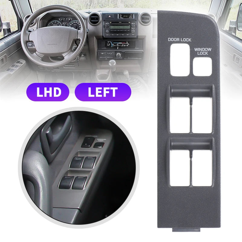 Front Driver Side Window Switch Bezel Trim For Toyota Land Cruiser Fj80 1991 1992 1993 1994 1995 1996 1997 LHD RHD Gray
