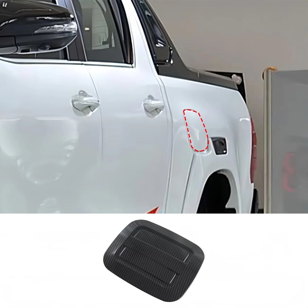 Car Accessories Fit for Toyota Hilux 2018 2019 2020 2021 2022 2023 2024 Carbon Style Fuel Filler Tank Cover Oil Fuel Tank Cap Co