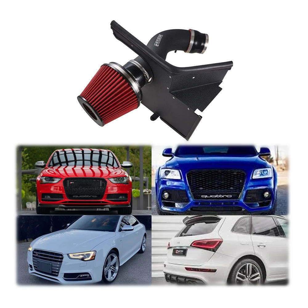 Cold Air Intake System Pipe Kit Fit for Audi B8 B8.5 S4 S5 Q5 SQ5 3.0T 3.2L V6 Engine 2010+