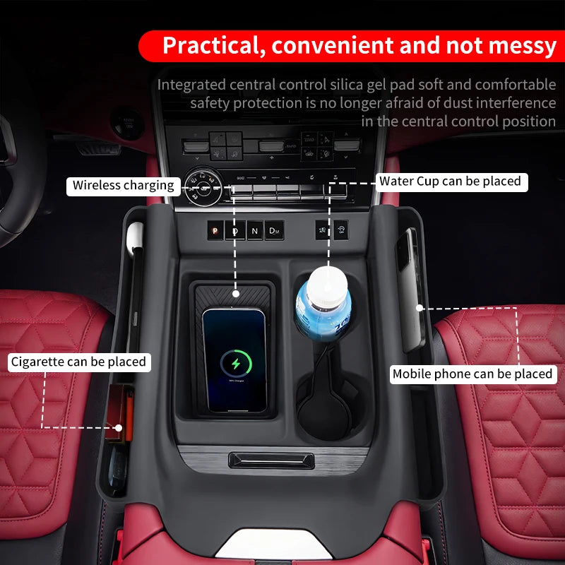 For 2020 2023 2025 2026 Nissan Patrol Y62 Y63 Center Console Silicone Cover Anti-Scratch Protective Case for Cup Holder Armrest