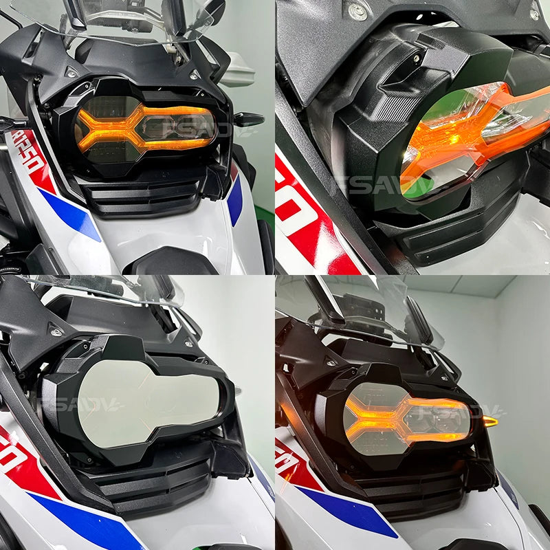 Aluminum Motorcycle Headlight Protector With 4 Fluorescent Covers For BMW R1250GS GSA R 1250 GS R 1250GS R1250 GS ADV Adventure