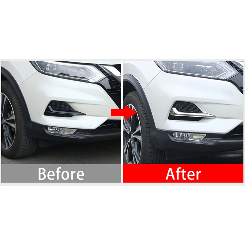 Silver ABS Car Bumper Reflector Front Rear Fog Lamp Trim Protection Cover Stickers Accessories For Nissan Qashqai J11 2019 2020