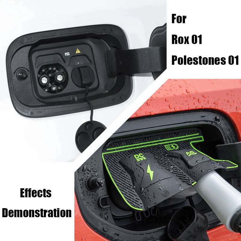 EV Car Charging Rain Covers For Polestones Rox 01 Accessories 2023~2025 Charging Gun Dustproof Waterproof Protection Cases Parts