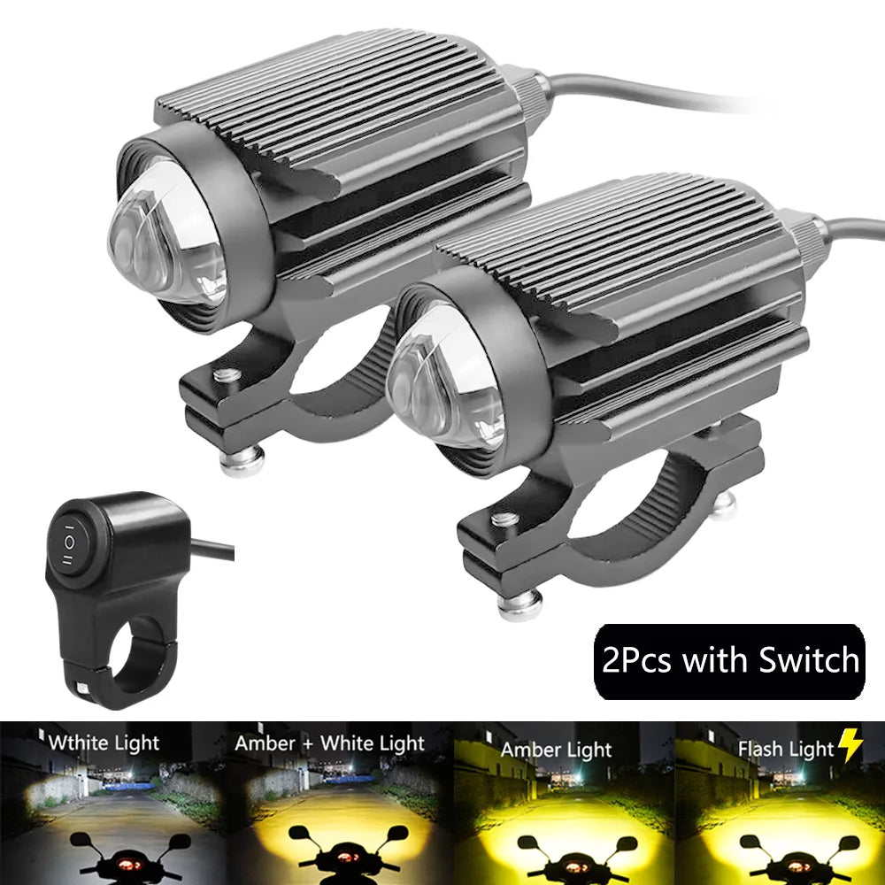 Additional LED Fog Lights Motorcycle Headlights For YAMAHA TENERE 700 MT10 DRAG STAR 400 BANSHEE FJR 1300 YZ250F VSTAR