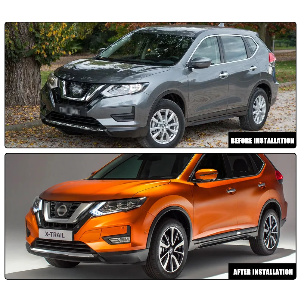 Front Bumper Fog Lamp UpgradeKit For NISSAN ROGUE X-TRAIL 2017 2018 2019 2020 Version Additional Foglight Set Switch + Wiring