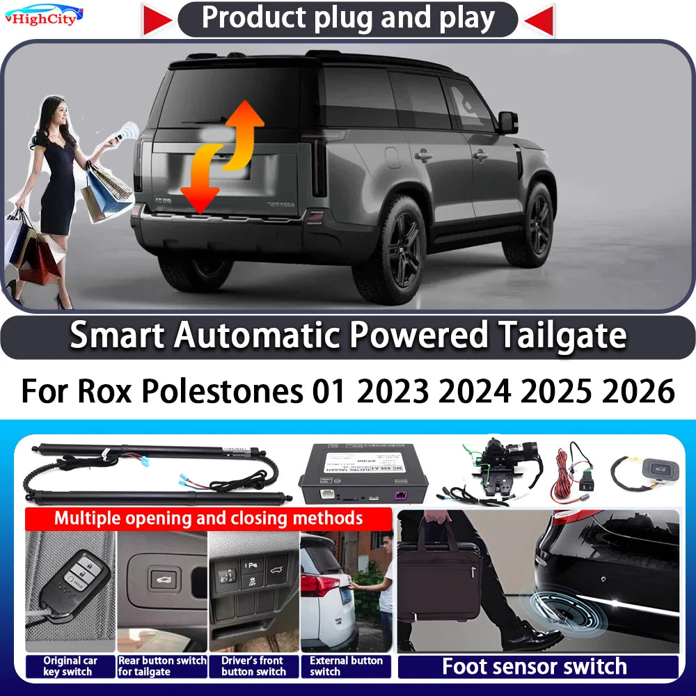 For Rox Polestones 01 2023 2024 2025 2026 Smart Automatic Powered Tailgate Key Control Trunk Lift Kit Electric Power Tailgate