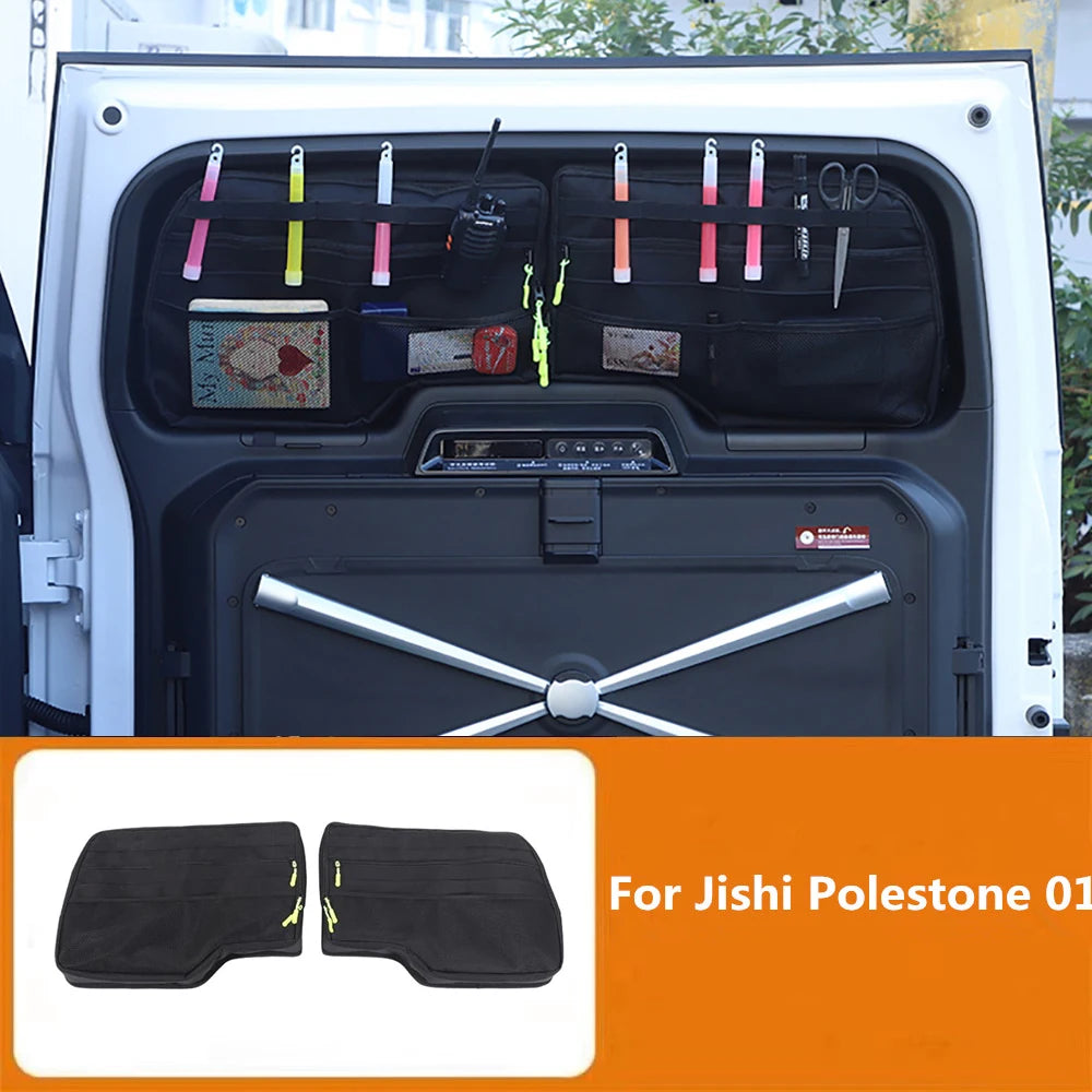 Car Rear Trunk Window Bag Tailgate Glass Storage Bag Expansion Storage Bag Modified Parts Fit For BAIC JISHI Polestone 01 ROX 01