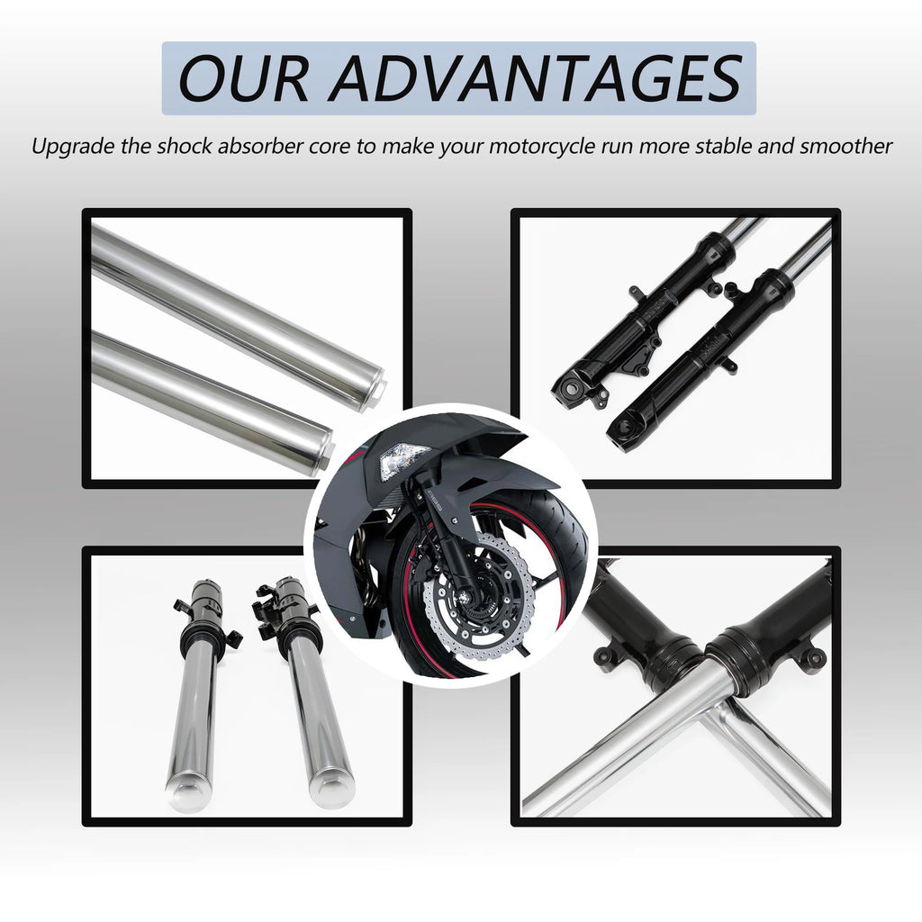Front Fork Shock Absorber Suspension Damper Assembly Kit Fit For KAWASAKI NINJA 500 / SE 2024 2025 Motorcycle Parts