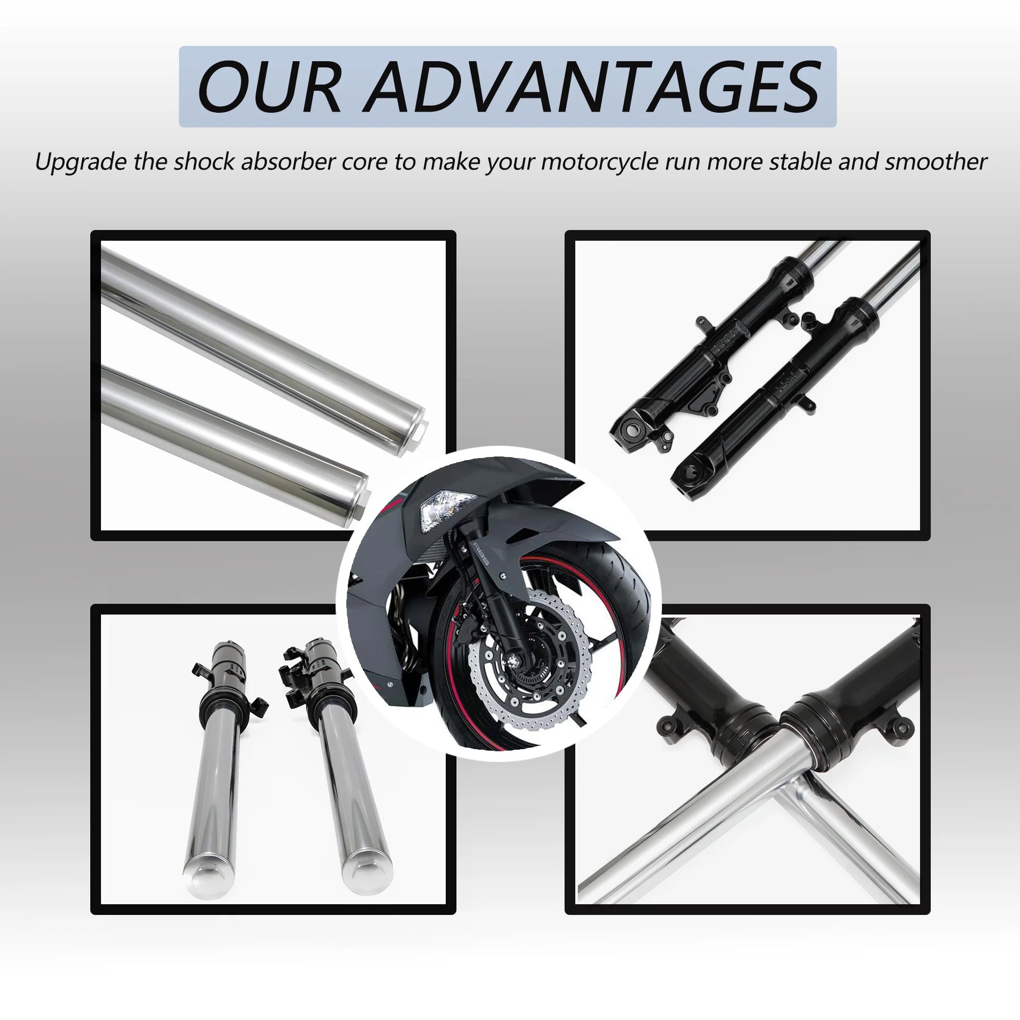 Front Fork Shock Absorber Suspension Damper Assembly Kit Fit For KAWASAKI NINJA 500 / SE 2024 2025 Motorcycle Parts