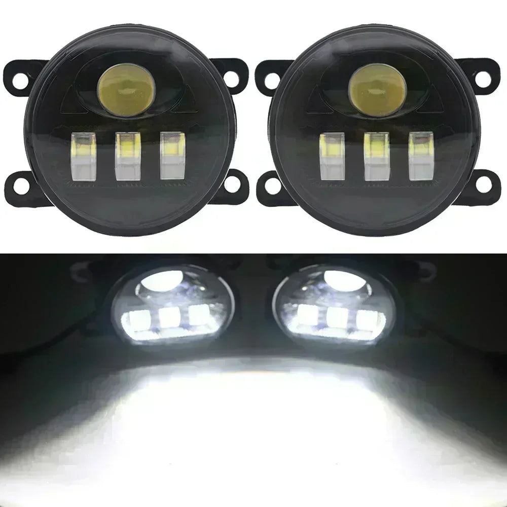 Two-Color Led Fog Lights Angel Eyes Day Light High Power 40W For Nissan Pathfinder MK4 R52 Facelift 2017 2018 2019 2020