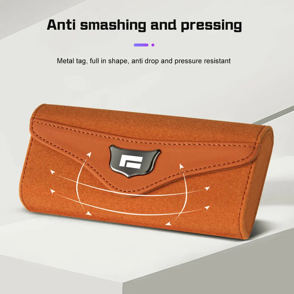 Suede Leather Flocking Car Visor Sunglasses Case Magnetic Storage Box For JISHI Polestones 01 Rox 2024 2025 2026