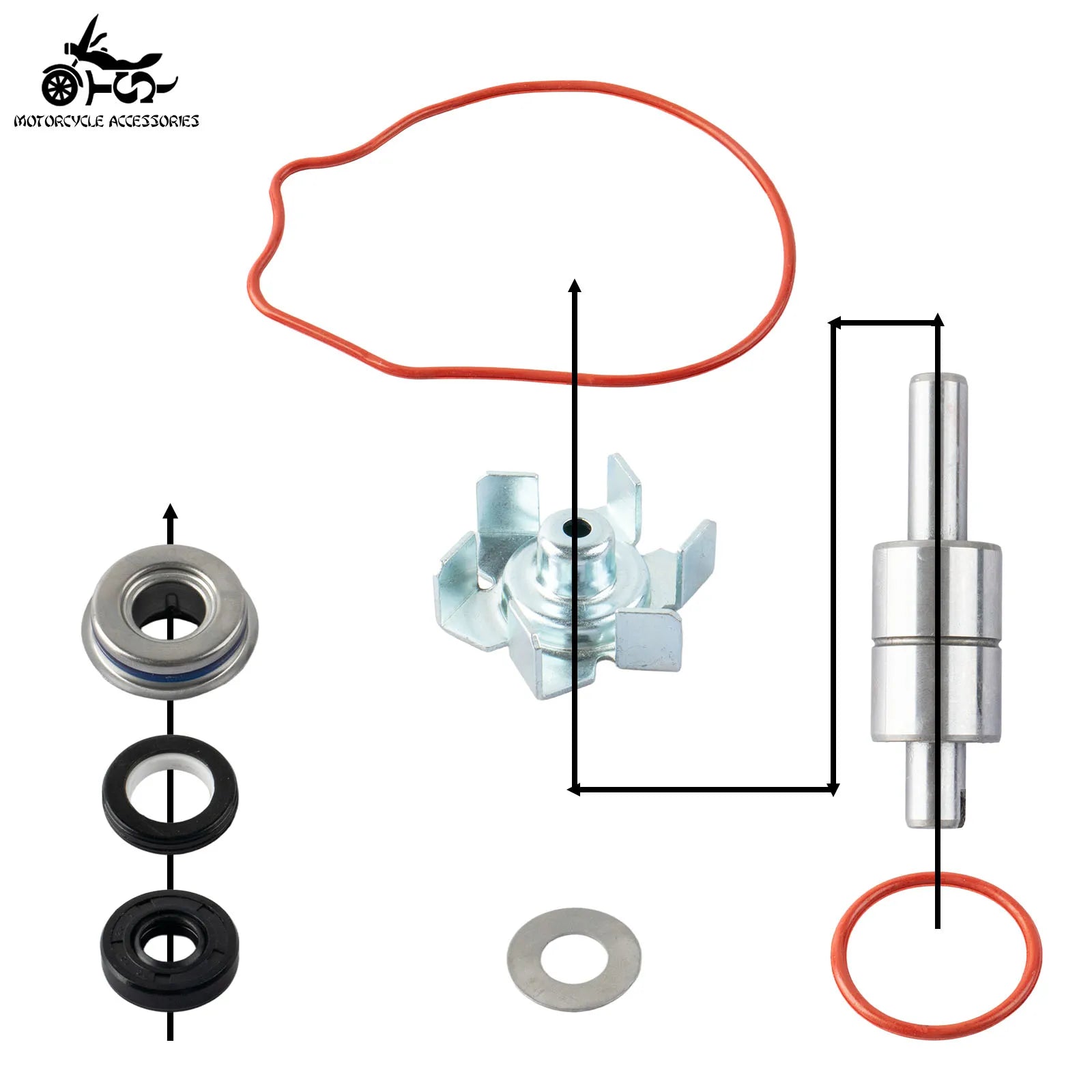 SJ Motorcycle Water Pump Repair Kit For Honda XL600V Transalp 1988-1999 XRV650 Africa Twin 88-89 NV600 Shadow 19200-MN8-010